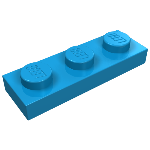 LEGO 3623 Plate 1 x 3 in Dark Azure - Authentic LEGO Part