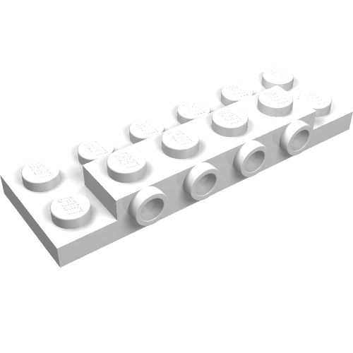 LEGO 87609 Plate, Modified 2 x 6 x 2/3 with 4 Studs on Side in White - Authentic LEGO Part