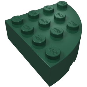 LEGO 2577 Brick, Round Corner 4 x 4 Full Brick in Dark Green - Authentic LEGO Part
