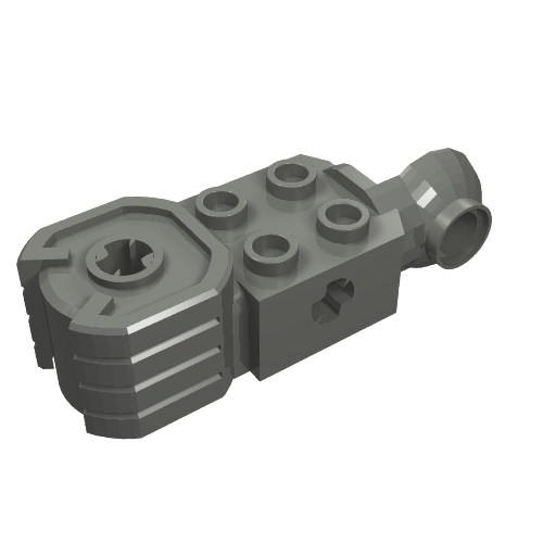 LEGO 47431 Technic, Brick Modified 2 x 2 with Axle Hole, Rotation Joint Ball Half Vertical, and Fist in Dark Bluish Gray - Authentic LEGO Part