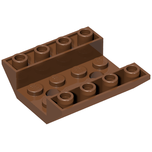 LEGO 72454 Slope, Inverted 45 4 x 4 Double with 2 Holes in Reddish Brown - Authentic LEGO Part