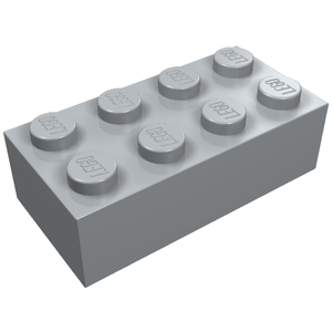 LEGO 3001 Brick 2 x 4 in Light Bluish Gray - Authentic LEGO Part