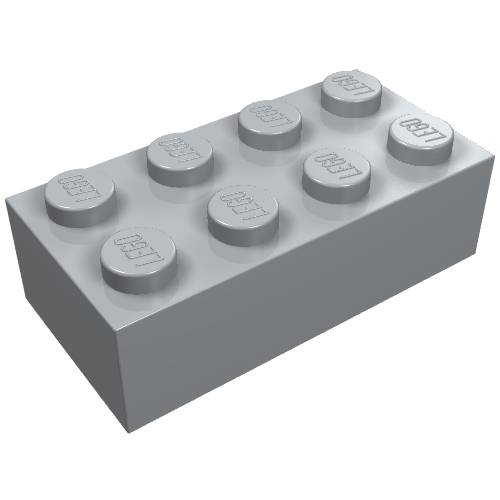 LEGO 3001 Brick 2 x 4 in Light Bluish Gray - Authentic LEGO Part