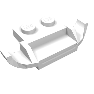 LEGO 50949 Plate, Modified 1 x 2 with Racers Car Grille in White - Authentic LEGO Part