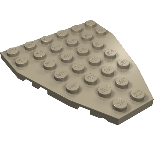 LEGO 50303 Wedge, Plate 7 x 6 with Stud Notches (Boat Bow Plate) in Dark Tan - Authentic LEGO Part