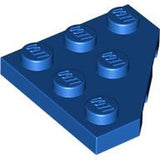 LEGO 2450 Wedge, Plate 3 x 3 Cut Corner in Blue - Authentic LEGO Part