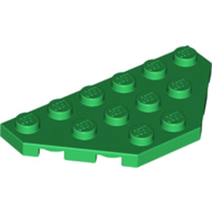 LEGO 2419 Wedge, Plate 3 x 6 Cut Corners in Green - Authentic LEGO Part