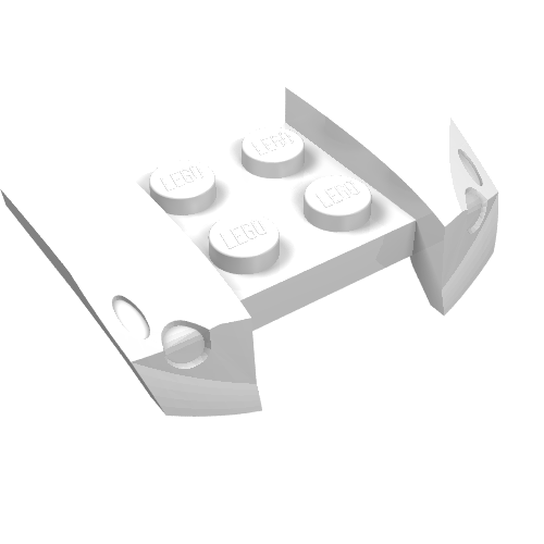 LEGO 44674 Vehicle, Mudguard 2 x 4 with Headlights Overhang in White - Authentic LEGO Part