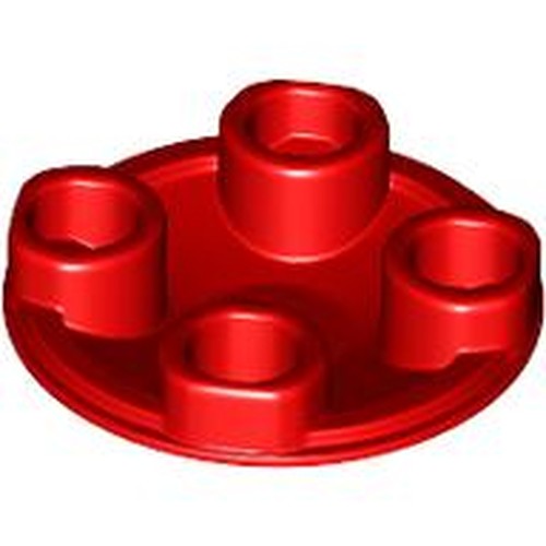 LEGO 2654 Plate, Round 2 x 2 with Rounded Bottom (Boat Stud) in Red - Authentic LEGO Part