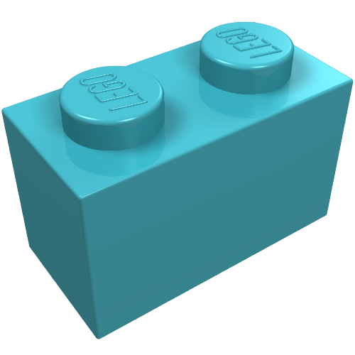 LEGO 3004 Brick 1 x 2 in Medium Azure - Authentic LEGO Part