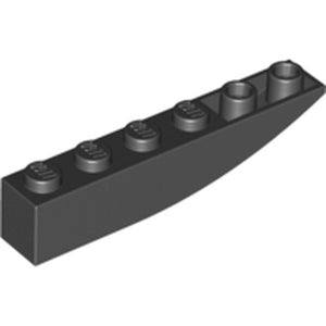 LEGO 42023 Slope, Curved 6 x 1 Inverted in Black - Authentic LEGO Part