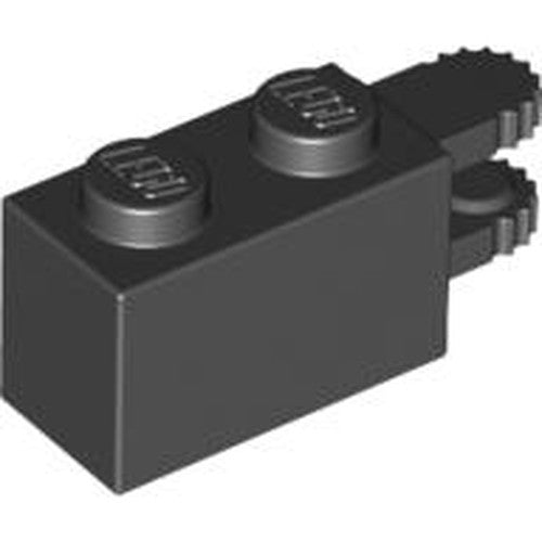 LEGO 30540 Hinge Brick 1 x 2 Locking with 2 Fingers Horizontal End in Black - Authentic LEGO Part