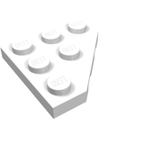 LEGO 2450 Wedge, Plate 3 x 3 Cut Corner in White - Authentic LEGO Part