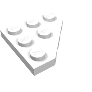 LEGO 2450 Wedge, Plate 3 x 3 Cut Corner in White - Authentic LEGO Part