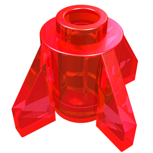 LEGO 4588 Brick, Round 1 x 1 with Fins in Trans-Red - Authentic LEGO Part