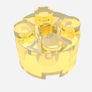 LEGO 3941 Brick, Round 2 x 2 with Axle Hole in Trans-Yellow - Authentic LEGO Part