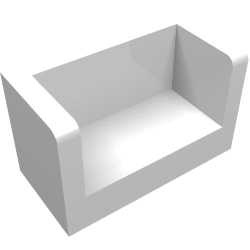 LEGO 23969 Panel 1 x 2 x 1 with Rounded Corners and 2 Sides in White - Authentic LEGO Part