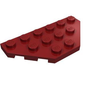 LEGO 2419 Wedge, Plate 3 x 6 Cut Corners in Dark Red - Authentic LEGO Part