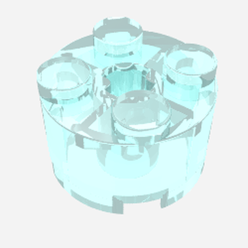 LEGO 3941 Brick, Round 2 x 2 with Axle Hole in Trans-Light Blue - Authentic LEGO Part