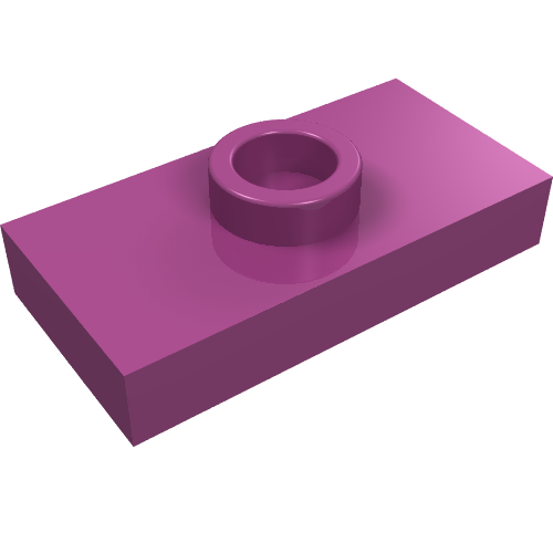 LEGO 15573 Plate, Modified 1 x 2 with 1 Stud with Groove and Bottom Stud Holder (Jumper) in Magenta - Authentic LEGO Part