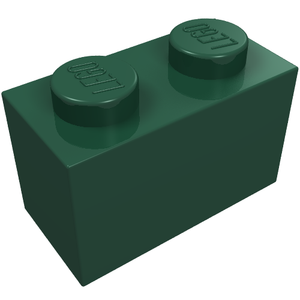 LEGO 3004 Brick 1 x 2 in Dark Green - Authentic LEGO Part