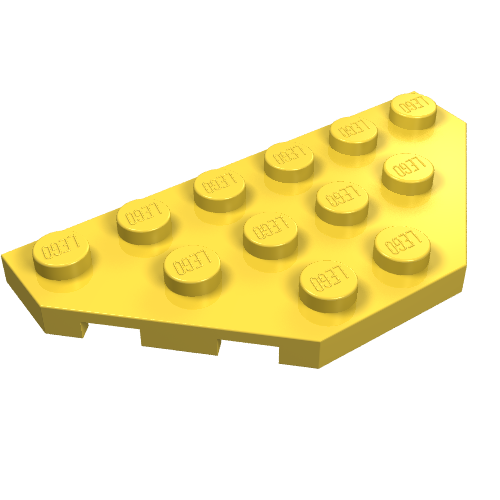 LEGO 2419 Wedge, Plate 3 x 6 Cut Corners in Yellow - Authentic LEGO Part