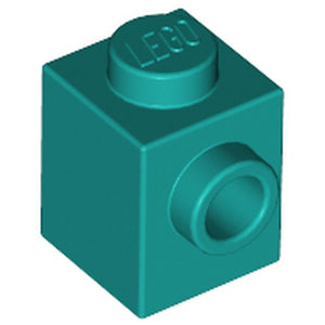 LEGO 87087 Brick, Modified 1 x 1 with Stud on Side in Dark Turquoise - Authentic LEGO Part