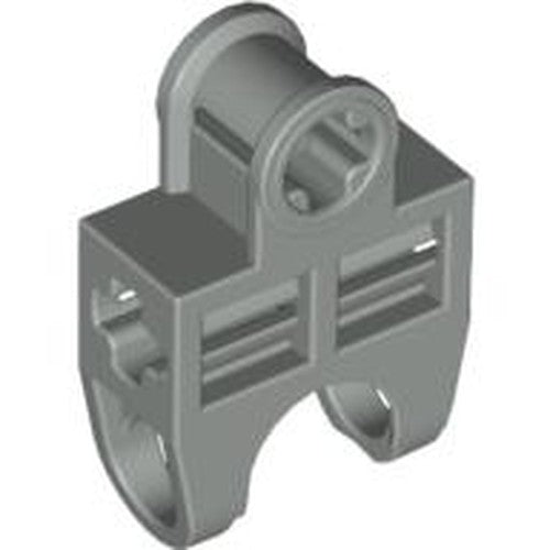 LEGO 32174 Technic, Axle Connector 2 x 3 with Ball Joint Socket - Open Sides, Angled Forks with Closed Axle Holes in Light Gray - Authentic LEGO Part