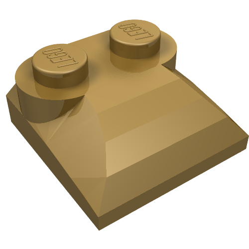 LEGO 47457 Slope, Curved 2 x 2 x 2/3 with 2 Studs and Curved Sides in Pearl Gold - Authentic LEGO Part