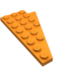 LEGO 3933 Wedge, Plate 8 x 4 Wing Left in Orange - Authentic LEGO Part