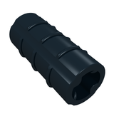 LEGO 6538b Technic, Axle Connector 2L (Ridged with x Hole x Orientation) in Black - Authentic LEGO Part