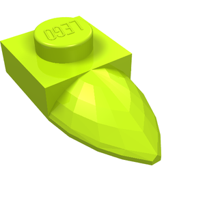 LEGO 49668 Plate, Modified 1 x 1 with Tooth Horizontal in Lime - Authentic LEGO Part