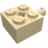 LEGO 6232 Brick, Modified 2 x 2 with Pin and Axle Hole in Tan - Authentic LEGO Part