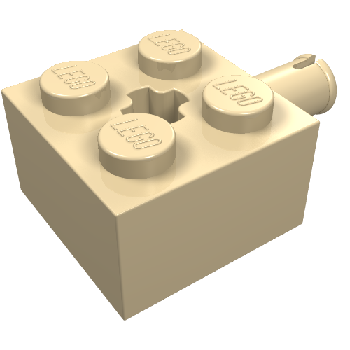 LEGO 6232 Brick, Modified 2 x 2 with Pin and Axle Hole in Tan - Authentic LEGO Part
