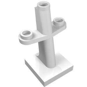 LEGO 4289 Boat, Mast 2 x 2 x 3 Inclined with Stud on Top and Two Sides in White - Authentic LEGO Part