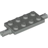 LEGO 30157 Plate, Modified 2 x 4 with Pins and Thin Angled Supports in Light Gray - Authentic LEGO Part