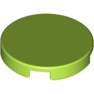 LEGO 14769 Tile, Round 2 x 2 with Bottom Stud Holder in Lime - Authentic LEGO Part