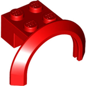 LEGO 50745 Vehicle, Mudguard 4 x 2 1/2 x 1 2/3 with Arch Round in Red - Authentic LEGO Part
