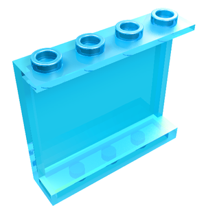 LEGO 60581 Panel 1 x 4 x 3 with Side Supports - Hollow Studs in Trans-Light Blue - Authentic LEGO Part
