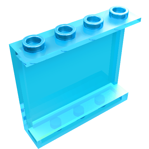 LEGO 60581 Panel 1 x 4 x 3 with Side Supports - Hollow Studs in Trans-Light Blue - Authentic LEGO Part