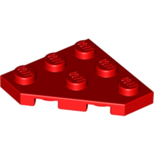 LEGO 2450 Wedge, Plate 3 x 3 Cut Corner in Red - Authentic LEGO Part