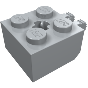 LEGO 40902 Hinge Brick 2 x 2 Locking with 2 Fingers Vertical and Axle Hole in Light Bluish Gray - Authentic LEGO Part