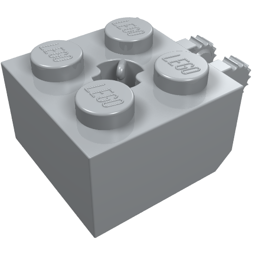 LEGO 40902 Hinge Brick 2 x 2 Locking with 2 Fingers Vertical and Axle Hole in Light Bluish Gray - Authentic LEGO Part