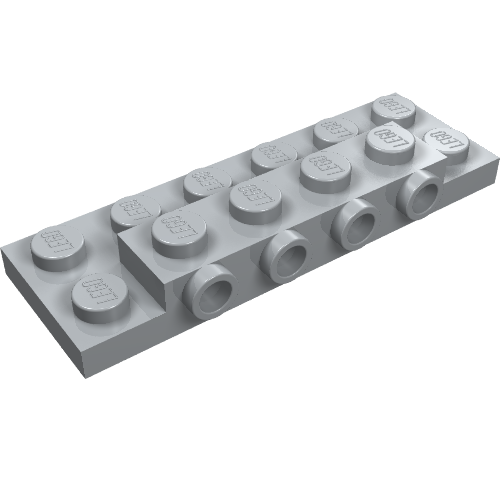LEGO 87609 Plate, Modified 2 x 6 x 2/3 with 4 Studs on Side in Light Bluish Gray - Authentic LEGO Part