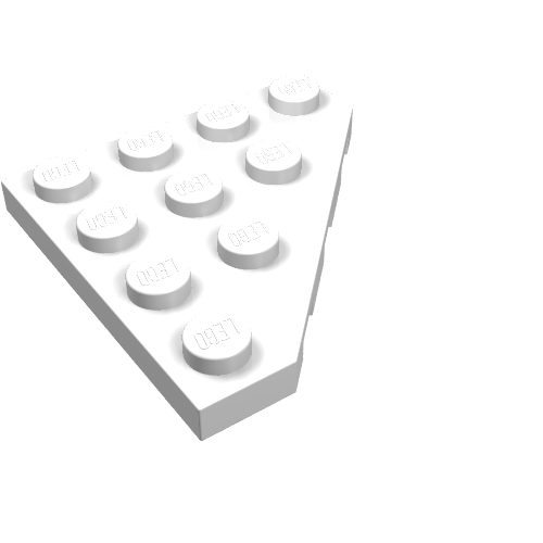 LEGO 30503 Wedge, Plate 4 x 4 Cut Corner in White - Authentic LEGO Part