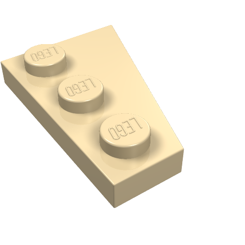 LEGO 43723 Wedge, Plate 3 x 2 Left in Tan - Authentic LEGO Part