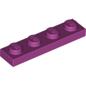 LEGO 3710 Plate 1 x 4 in Magenta - Authentic LEGO Part