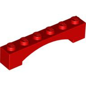 LEGO 92950 Arch 1 x 6 Raised Arch in Red - Authentic LEGO Part