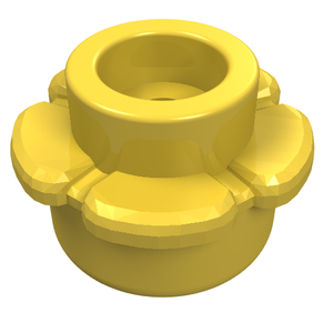 LEGO 24866 Plate, Round 1 x 1 with Flower Edge (5 Petals) in Yellow - Authentic LEGO Part