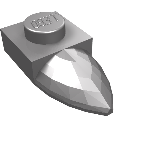 LEGO 49668 Plate, Modified 1 x 1 with Tooth Horizontal in Flat Silver - Authentic LEGO Part